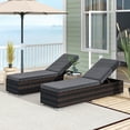 thumbnail image 2 of Costway 2 PCS Chaise Lounge with 4-level Backrest Heavy-Duty Metal Frame Seat Cushion Grey, 2 of 8