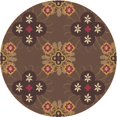 thumbnail image 1 of Ahgly Company Tapis d'Intérieur Lavable à la Machine, Carré, Transitionnel, Rouge Brun, Tapis de Zone, 3 Pieds Carré, 1 of 7
