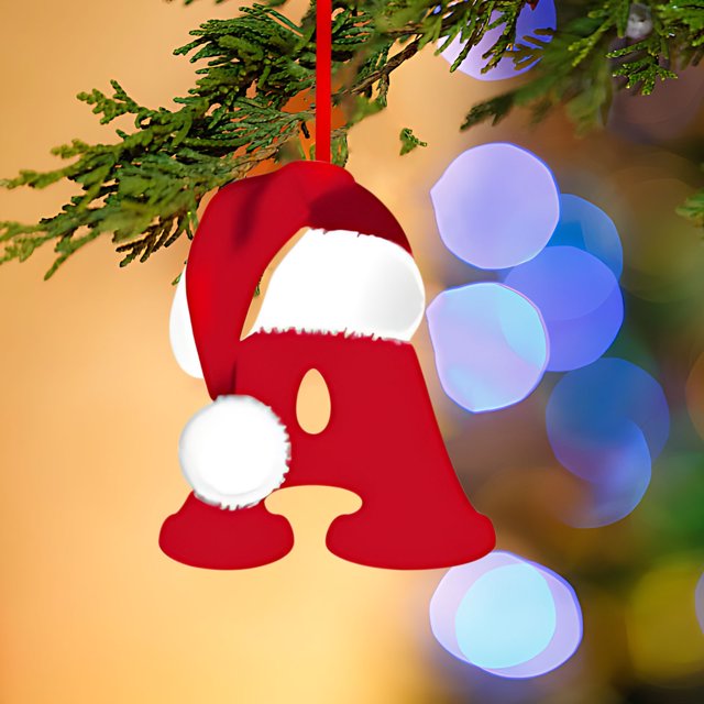 Fridja 26 Letters Christmas Tree Decoration Pendant, Christmas Tree Ornaments Personalized DIY Christmas Ornaments Christmas Decoration Xmas Tree Hanging Decor (A)
