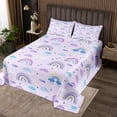 thumbnail image 2 of Erosebridal Cartoon Rainbow Coverlet Set King, Purple Bedding Set, Dreamy Princess Decor 3pcs, 2 of 5