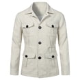 thumbnail image 2 of LOVZFMLL Jackets for Men's Solid Color Button Pocket Long Sleeved Hooded Lapel Casual Jacket, 2 of 9