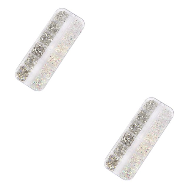 Shengyu 1 Bag Glass Crystal Eye-catching Easy to Paste Nail Rhinestones DIY Handcraft Different Styles Sweet Gift for Mobile Phone Type 1 Type 5 2PCS