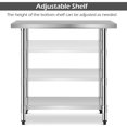 thumbnail image 4 of Gymax Table de Travail de Cuisine Commerciale en Acier Inoxydable 24 Pieds' x 36 Pieds' avec 4 Roues, 4 of 10