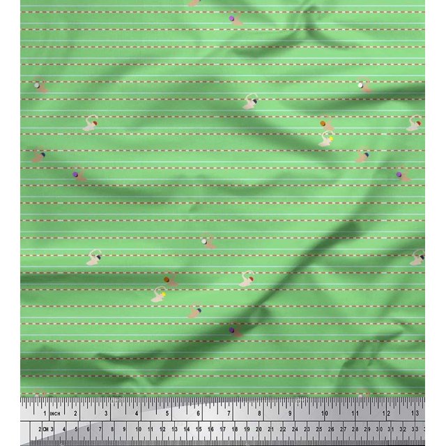 Soimoi Polyester Crepe Fabric Swimming Pool Race Sports Print Sewing Fabric Yard 42 Inch Wide