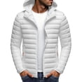 thumbnail image 4 of Men's Winter Quilted Jacket with Stitching Design, Slim Fit Hooded Coat, Polyester Material for Warmth and Insulation, Suitable for Cold Weather Casual and Outdoor Activities, 4 of 9