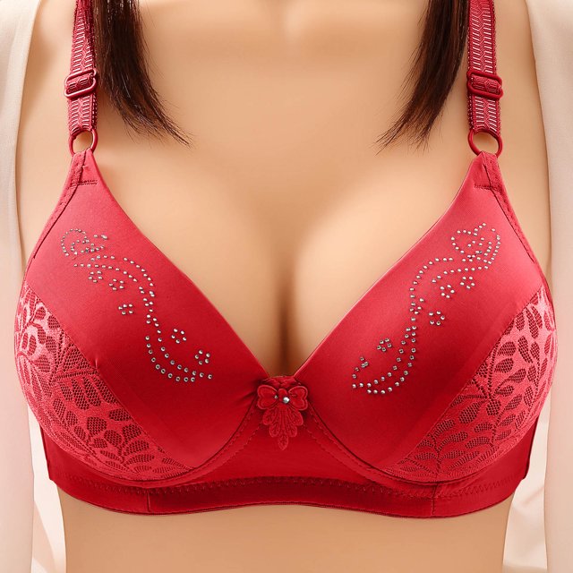 AherBiu Wireless Bras for Women Plus Size Comfort Soft Full Coverage High Support Push up Bralette Solid Color Bras