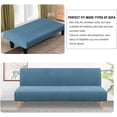 thumbnail image 4 of Armless Futon Cover Stretch Sofa Bed Slipcover Protector Elastic Feature Rich Textured High Spandex Small Checks Jacquard Fabric Futon Cover, Machine Washable, 4 of 7