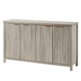 thumbnail image 1 of OAKHAM Buffet Bahut Cannelé avec 4 Portes, Crédence de Rangement avec Tablettes Ajustables, Console d'Appoint Moderne, Chêne Gris, 1 of 6