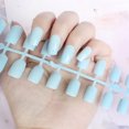 thumbnail image 1 of EGNMCR Press on Nails Long Nails Fake Nail Patch Rectangular Color Nail Art 24PC Nail stickers, 1 of 1