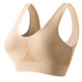 thumbnail image 1 of Women's Rhinestone Sports Bra - Hollow Back Design w/ Wide Strap Support | Anti-Sagging Wireless Bra for Workouts & Mature Figures, 1 of 4