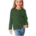 thumbnail image 2 of RXIRUCGD Chemises à Manches Longues pour Filles, Col Rond Mignon, Blouses Décontractées Habillées, Vert Armée, Taille : 4 Ans, 2 of 7