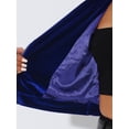 thumbnail image 5 of INSPIRE CHIC Women's Velvet Notched Lapel Zipper Cropped Motorcycle Jacket XS Royal Blue, 5 of 5