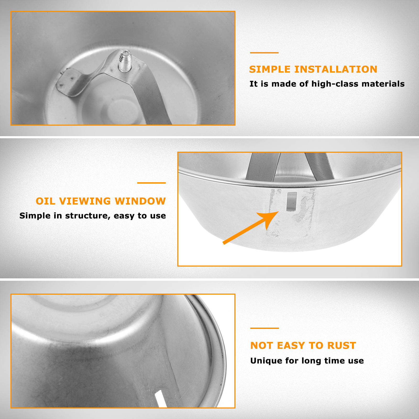 Raindrops Easy Install Stainless Steel Range Hood Oil Catcher Cup for Kitchen Use