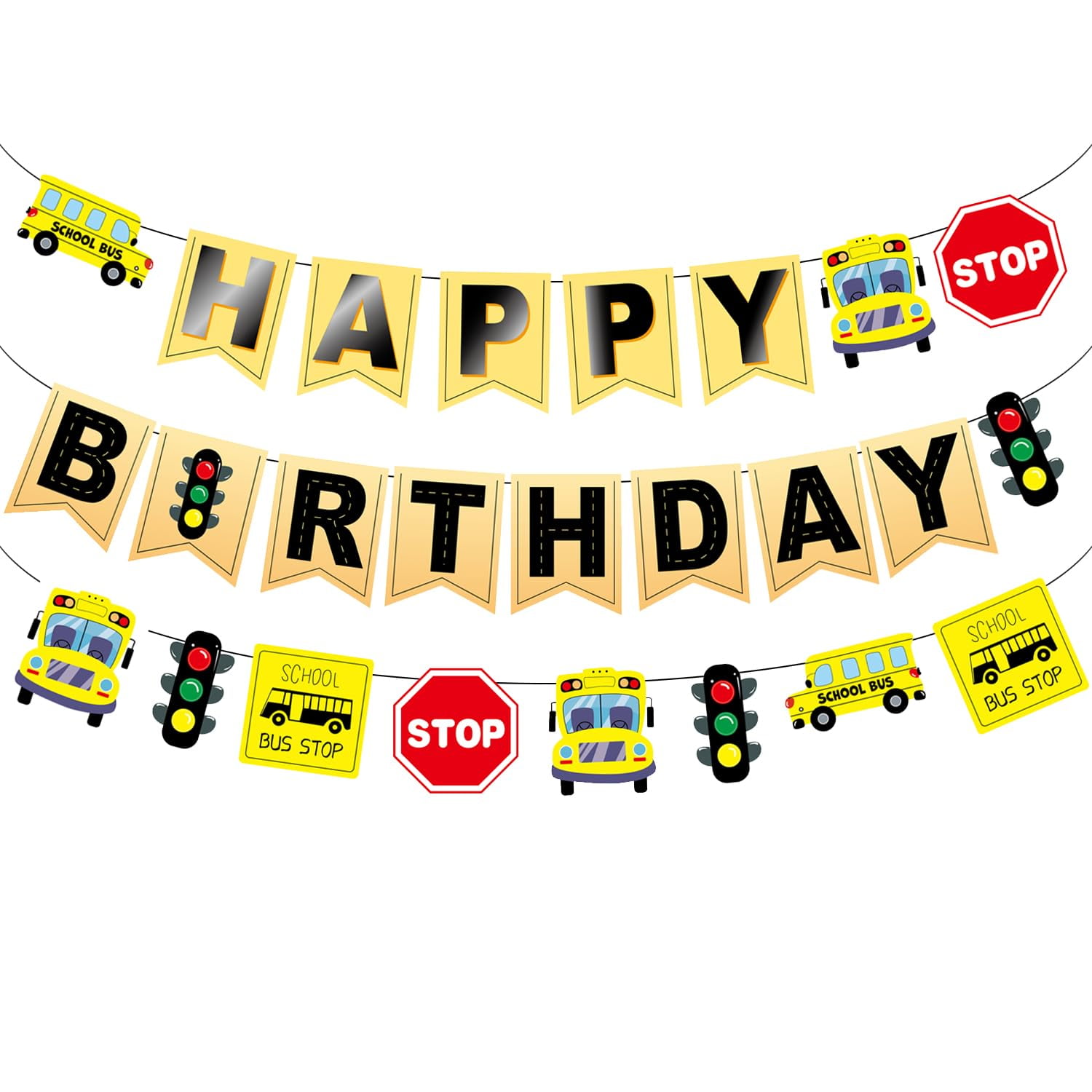 Finypa Wheels On The Bus Birthday Banner, School Bus Decorations For Party School Bus Birthday Banner Bus Birthday Party Decorations Back To School Ba