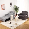 thumbnail image 4 of Fauteuil-lit Convertible 3-en-1 – Dossier Réglable, Divan Pliable, Coussin Épais, Pochette de Rangement – Canapé en Lin Moderne Gain de Place pour Salon Ou Chambre d'Amis – 86x192 cm, Gris Foncé, 4 of 7