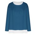 thumbnail image 4 of Timegard Hauts pour Femmes à Épaules Tombantes, Col Ras du Cou, Chandail Ample, Hauts d'Automne Décontractés à Manches Longues, Blouse Confortable, 4 of 5