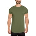 thumbnail image 1 of Dagugfen Hauts d'Entraînement pour Hommes Manches Courtes Col Rond Ajusté Confortable Couleur Unie Course Gym Hauts Athlétiques, 1 of 7