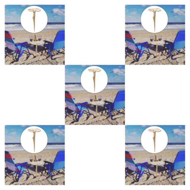 Maytalsory Support de Verre à Vin Pratique pour Plage et Camping, Support d'Assiette de Service, Table à Vin d'Extérieur Style A, Ensemble de 5