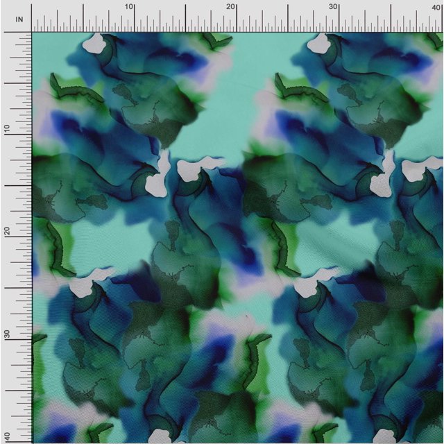 oneOone Viscose Chiffon Fabric Texture Panel Printed Craft Fabric BTY 42 Inch Wide