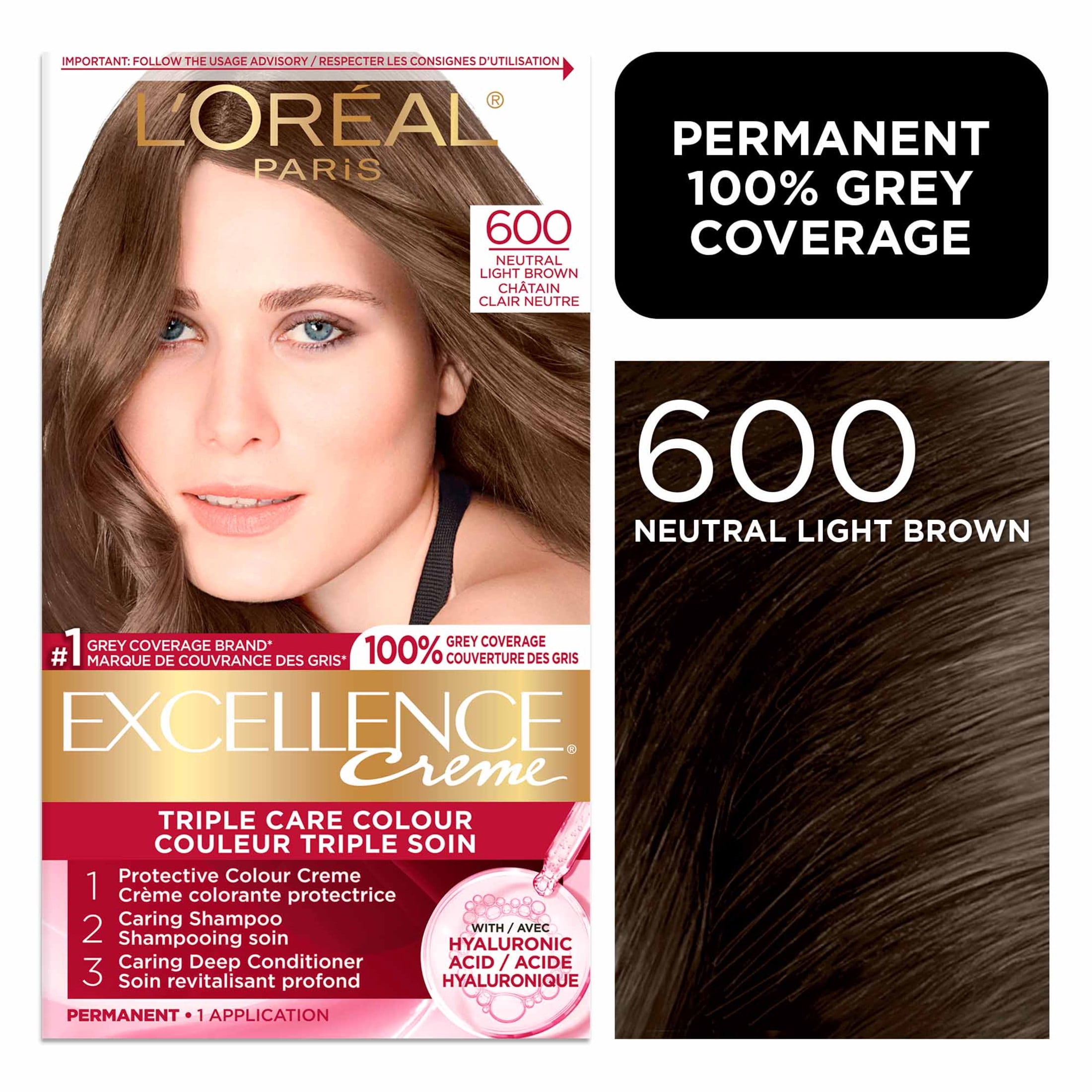 L'Oréal Paris Excellence Crème Hair Dye, Permanent Hair Color with Hyaluronic Acid