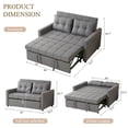 thumbnail image 2 of BIGSYY 52" Linen 3-in-1 Convertible Sleeper Sofa with Pull-Out Bed, Stepless Adjustable Backrest & Side Pocket - Light Grey, 2 of 7