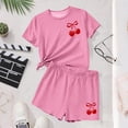 thumbnail image 3 of Robe d'Été avec Manches Ensemble de Loisirs d'Été pour Enfants Col Rond Manches Courtes Haut et Shorts Ensemble Deux Pièces Mignon Ensemble d'Été, 3 of 6