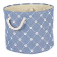thumbnail image 1 of Design Imports CAMZ14226 Polyester Trellis Paw Round Pet Bin, Stonewash Blue - Small, 1 of 4