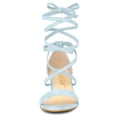 thumbnail image 2 of BLISSFUL STEP Women's Open Toe Lace Up Mid Chunky Heeled Sandals, 2 of 6