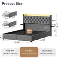 thumbnail image 4 of GUNAITO Full Size Bed Frame with 4 Storage Drawers, Velvet Upholstered LED Bed with LED and USB Ports, Modern Wingback Headboard Bed with Bedside Storage Board, Gray, 4 of 11