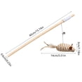 thumbnail image 4 of JilgTeok 2 Packs Pet Cat Teaser Toys Wooden Handles Cats Teasing Sticks Elastic Ropes Cotton and Linen Cloth Toy with Feather Bells Cats Toys Suitable for Cats Interaction Clearance, 4 of 7