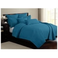 thumbnail image 2 of Gouchee Home Leaf Solid Quilt Set – Queen Size Teal Bedding Set, 3-Piece Cotton Lightweight Quilt with Leaf Stitch Pattern, Soft Prewashed All-Season Bedspread & Pillow Shams, 2 of 2