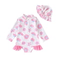 thumbnail image 1 of Girl Rash Guard Swimsuit Floral Printing Sun Protection Long Sleeve Girls Bathing Suits 12-18 Months Girl Fashion, 1 of 7