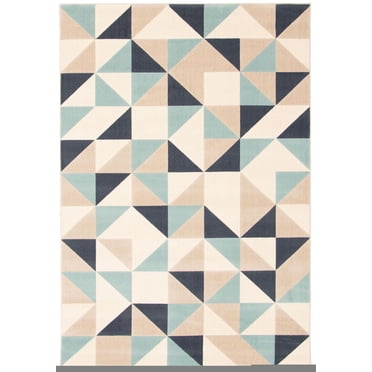ECARPET Modern Area Rug for Dining Room, Living Room, Bedroom or Den Delta Blue