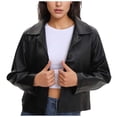 thumbnail image 1 of Veste en Cuir Femme Coupe Ajustée/veste Femme Hiver Décontractée, Fête, 1 of 7