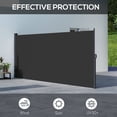 thumbnail image 4 of Outsunny 13' x 5' Retractable Side Awning, Garden Privacy Screen, Black, 4 of 10