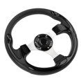 thumbnail image 1 of Universal 13in Racing Style PU Aluminum Comfortable Grip 6 Hole Car Steering Wheel with Horn Button Ideal for Racing Enthusiasts, 1 of 7