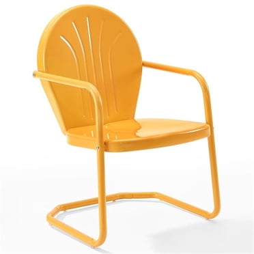Crosley Furniture Griffith Metal Patio Chair in Tangerine Gloss