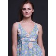 thumbnail image 2 of Bimba Robe Longue Maxi d'Été à Imprimé Floral pour Femme, Col en V, Tenue de Villégiature de Vacances - X-Grand, 2 of 6
