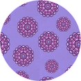 thumbnail image 1 of Ahgly Tapis Rond Lavable en Machine Intérieur Transitionnel Lilas Violet Vif, 3 Pieds Rond, 1 of 7
