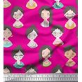 thumbnail image 1 of Soimoi Tissu en Poly Georgette Rose Imprimé Visage Humain pour Femmes au Mètre 42 Pouces de Large, 1 of 1