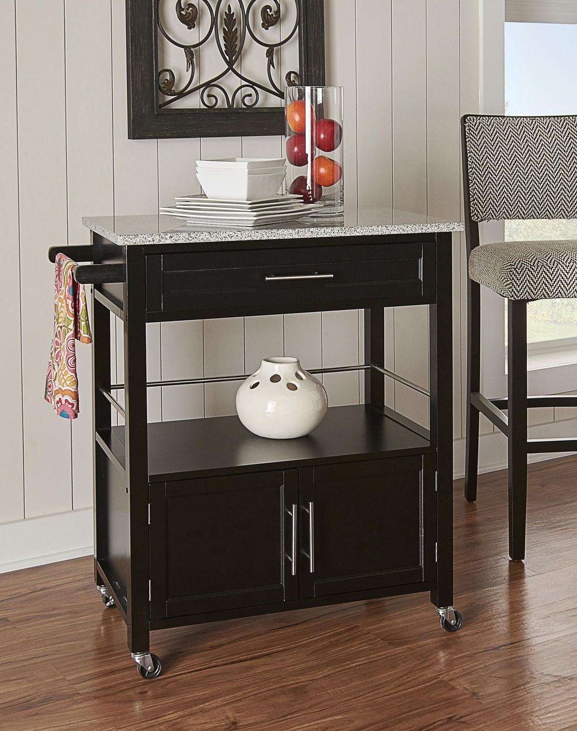 Alders Black Kitchen Cart