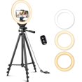 thumbnail image 1 of 10'' Ring Light with Extendable Tripod Stand LED for Makeup Live Streaming, 1 of 10