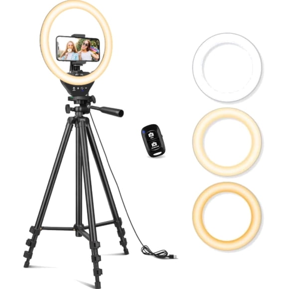 10'' Ring Light with Extendable Tripod Stand LED for Makeup Live Streaming