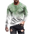 thumbnail image 2 of TIMIFIS Men's Long Sleeve Cotton T-Shirt Graphic Printed Shirts Tops-GreenFall, 2 of 5
