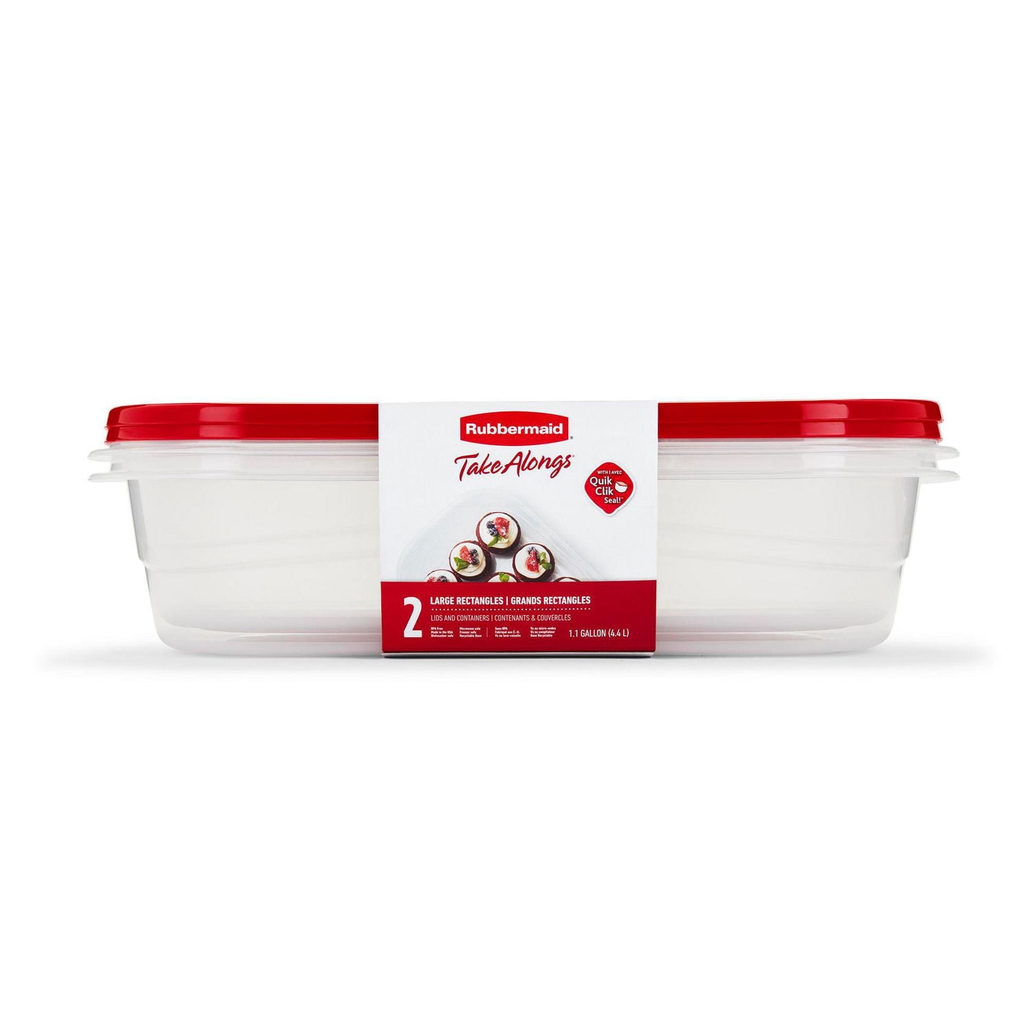 Rubbermaid TakeAlongs Serving Bowl Food Storage Containers, 4.4 L (1.1 Gallon), Tint Chili