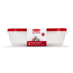 Rubbermaid TakeAlongs Serving Bowl Food Storage Containers, 4.4 L (1.1 Gallon), Tint Chili