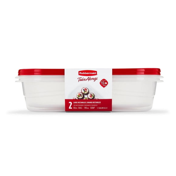 Rubbermaid TakeAlongs Serving Bowl Food Storage Containers, 4.4 L (1.1 Gallon), Tint Chili