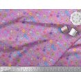 thumbnail image 3 of Soimoi Purple Cotton Duck Fabric Insect,Sun & Cartoon Alphabets Text Printed Fabric 1 Yard 42 Inch Wide, 3 of 3