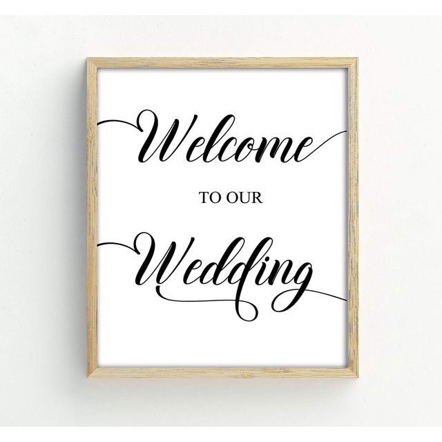 Welcome To Our Wedding Sign, Wedding Welcome Sign, Party Print Dcor (Frame Not Included)