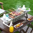 thumbnail image 2 of Smokeless Portable Stainless Steel Folding Grill: Perfect for Outdoor Cooking!, 2 of 7